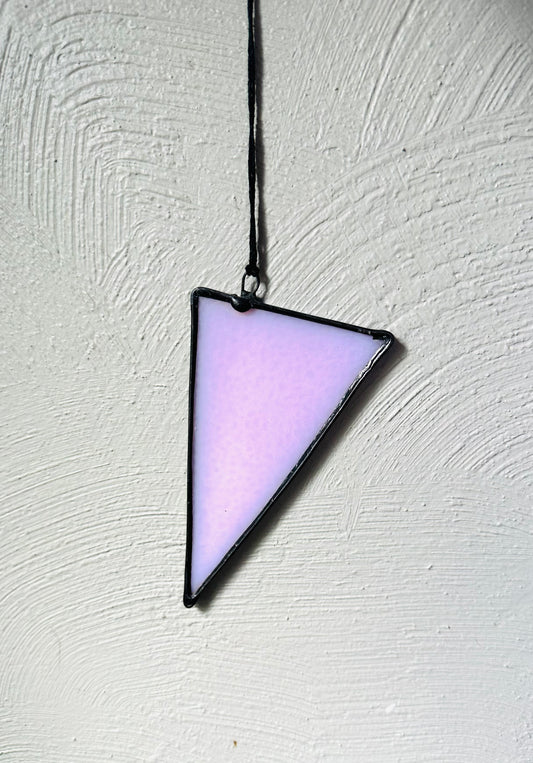 Pink glass triangle